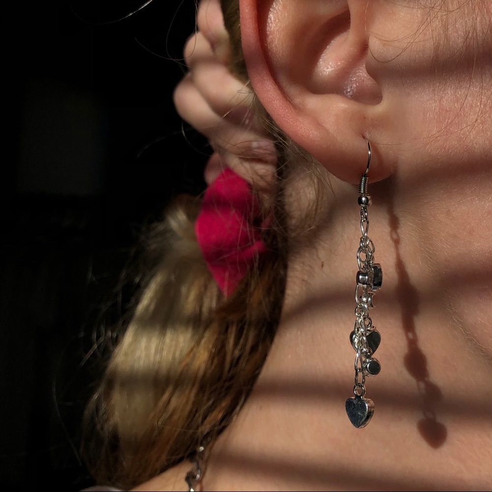 Handmade Heart Chain Earrings